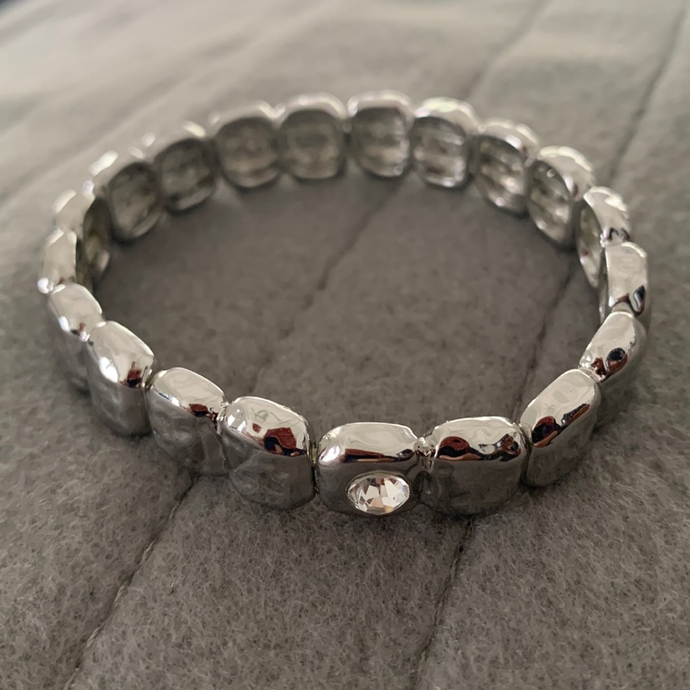 Shine Silver-Tone Stretch Bracelet
